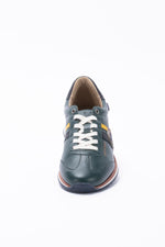 Green leather racing sneakers - Image n°4
