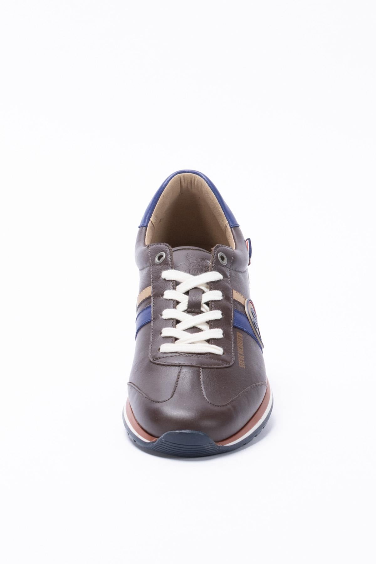 Dark brown leather racing sneakers - Image n°4