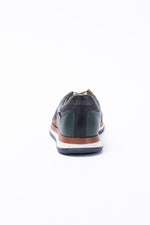 Green leather racing sneakers - Image n°5