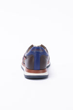 Dark brown leather racing sneakers - Image n°5