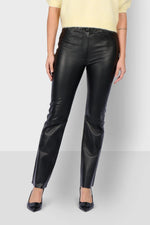 Black leather pants for women - Image n°4