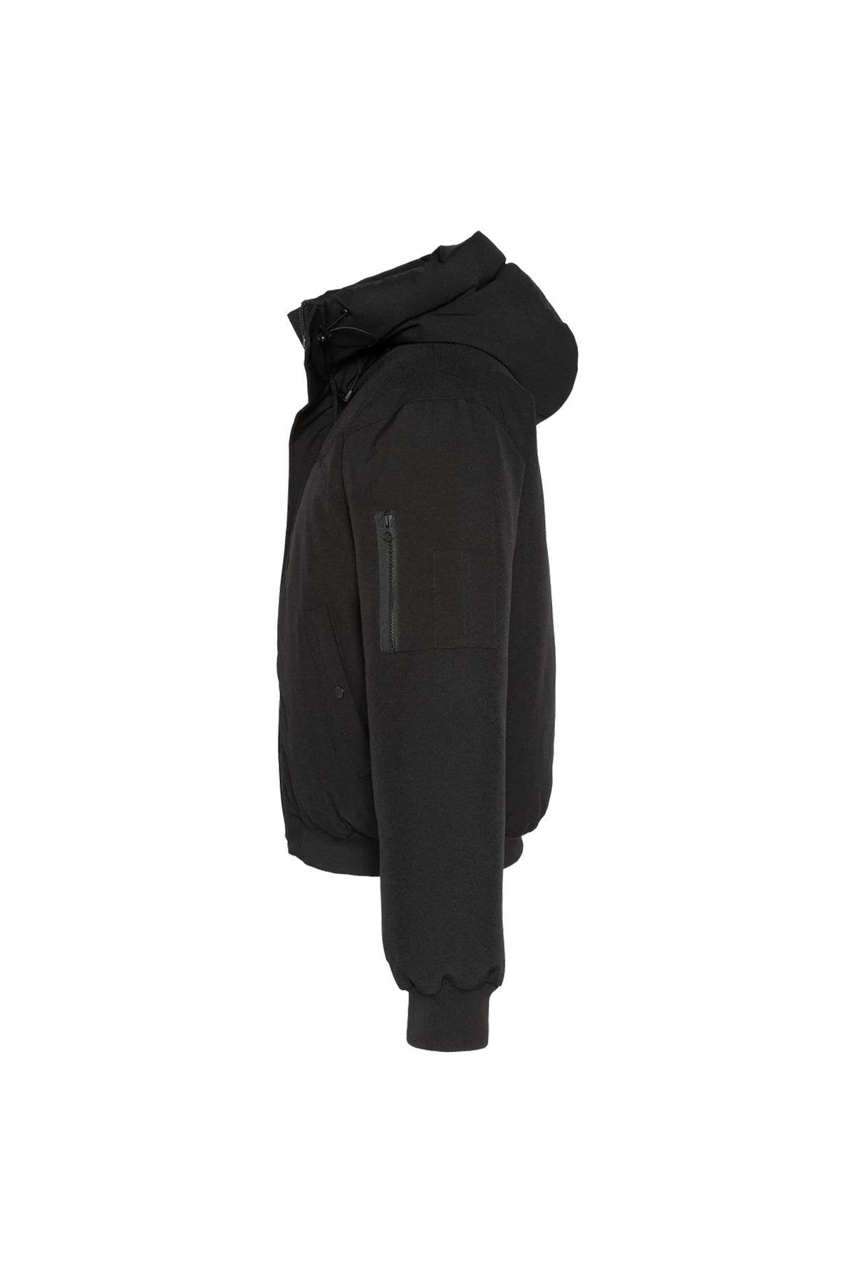 Black polyester hooded jacket - Image n°4