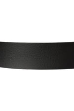Black buffalo leather belt with engraved buckle - Image n°3