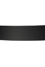 Black buffalo leather belt with engraved buckle - Image n°3