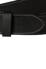 Black buffalo leather belt with visible stitching - Image n°2
