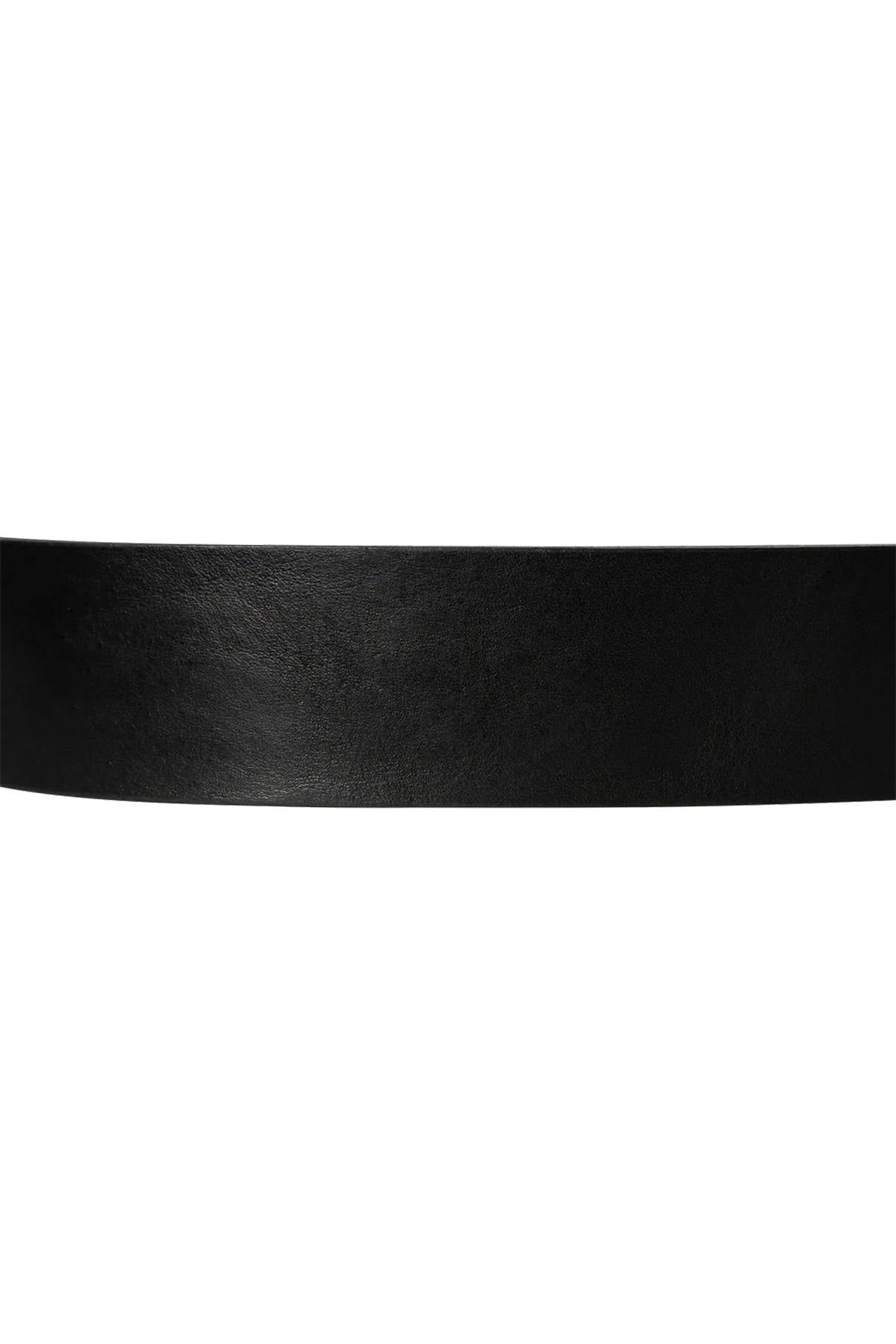 Black cowhide leather belt - Image n°3