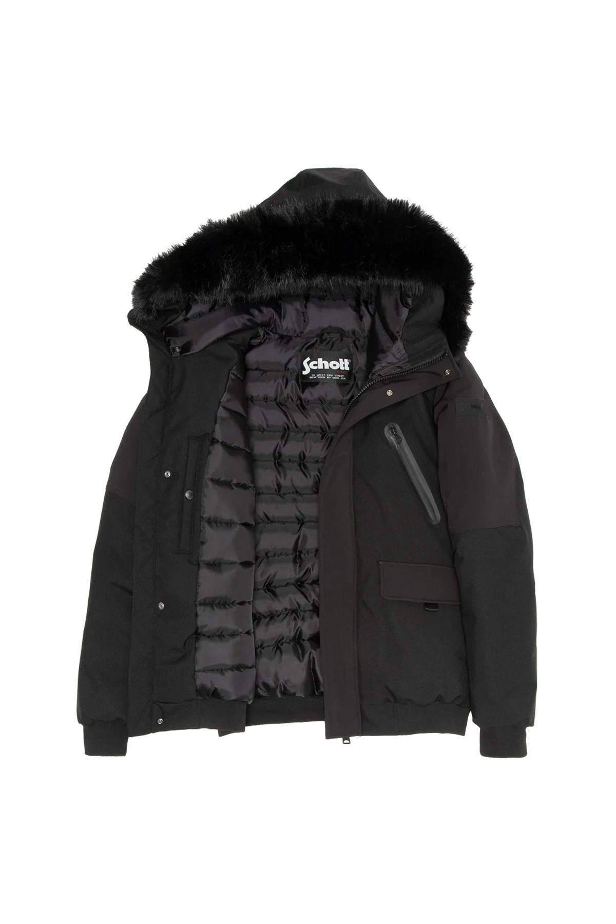 Black soft shell jacket with hood - Image n°9