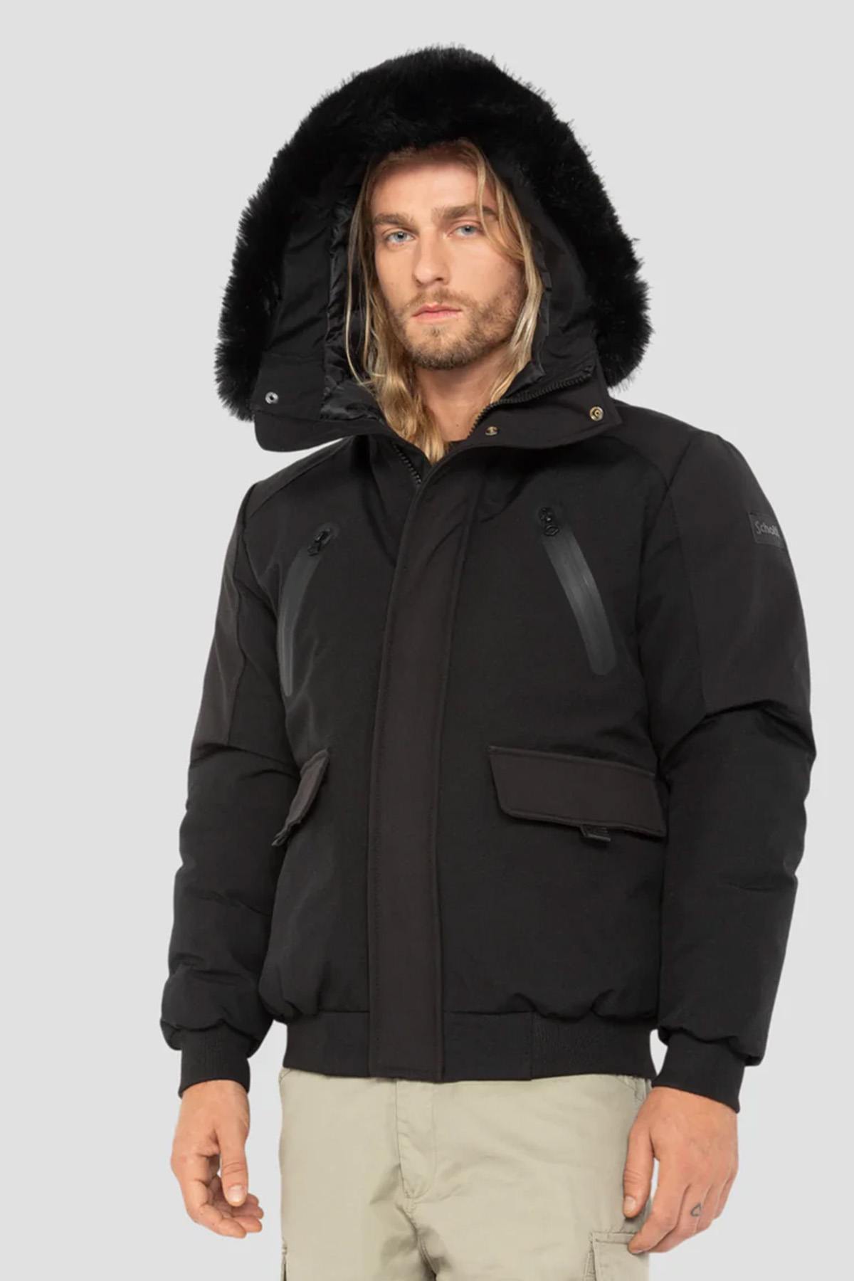 Black soft shell jacket with hood - Image n°2
