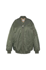 Bomber jacket type MA-1 green long oversize cut for women - Image n°4