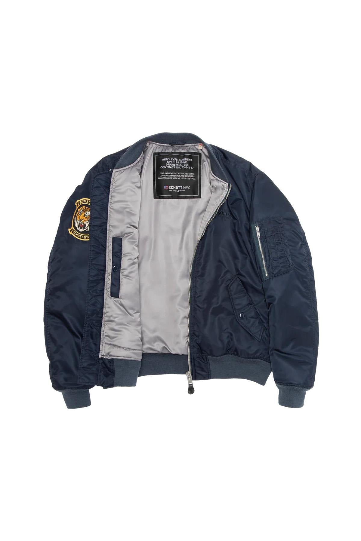 Dark Navy Embroidered MA-1 Bomber Jacket - Image n°5