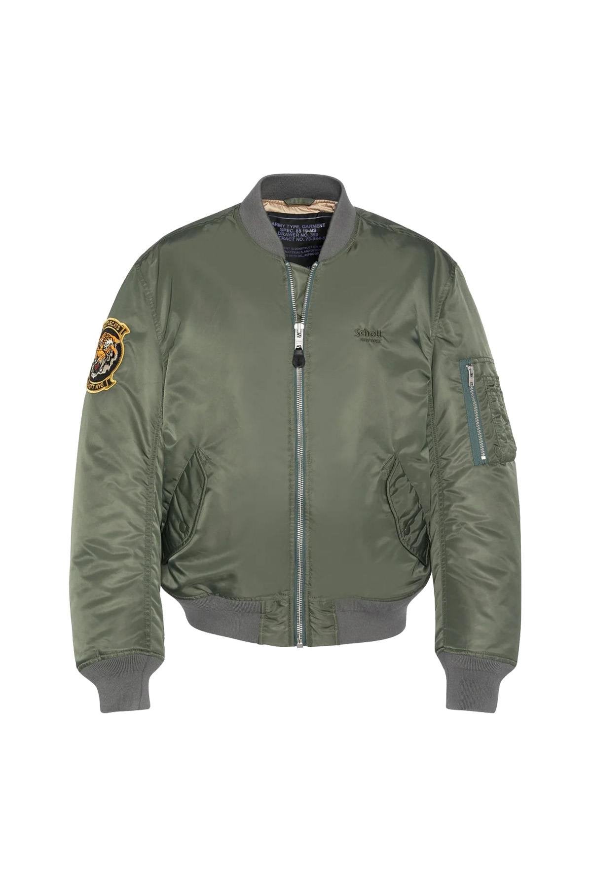 Embroidered green MA-1 bomber jacket - Image n°2