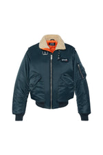 Navy blue nylon comfort fit pilot jacket - Image n°5