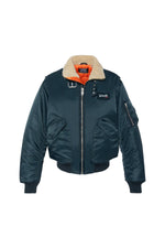 Navy blue nylon comfort fit pilot jacket - Image n°5