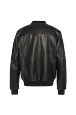 Casual black cowhide leather bomber jacket - Image n°6