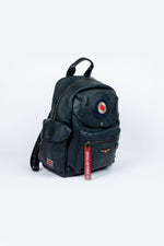 Navy blue leather aviation theme backpack - Image n°3