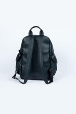 Navy blue leather aviation theme backpack - Image n°2