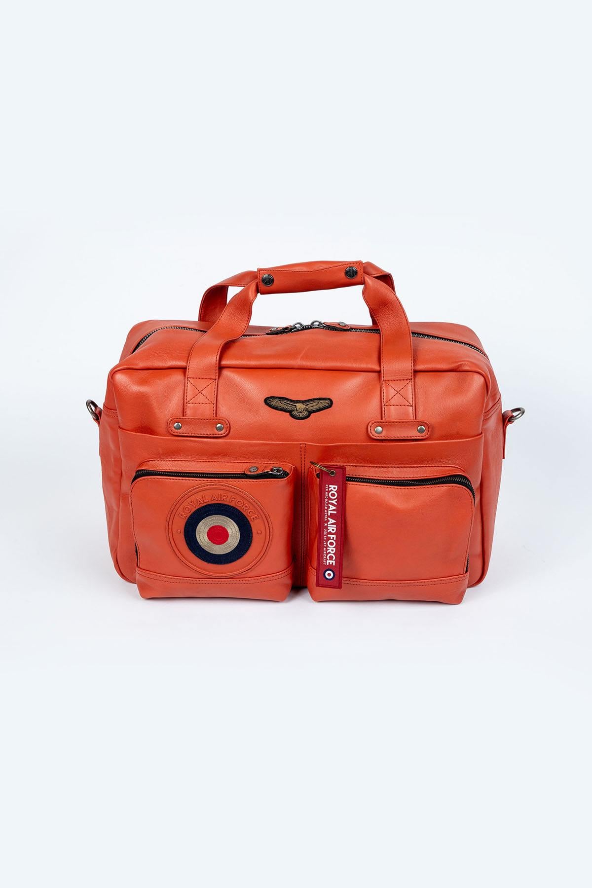 Royal Air Force orange leather travel bag - Image n°1