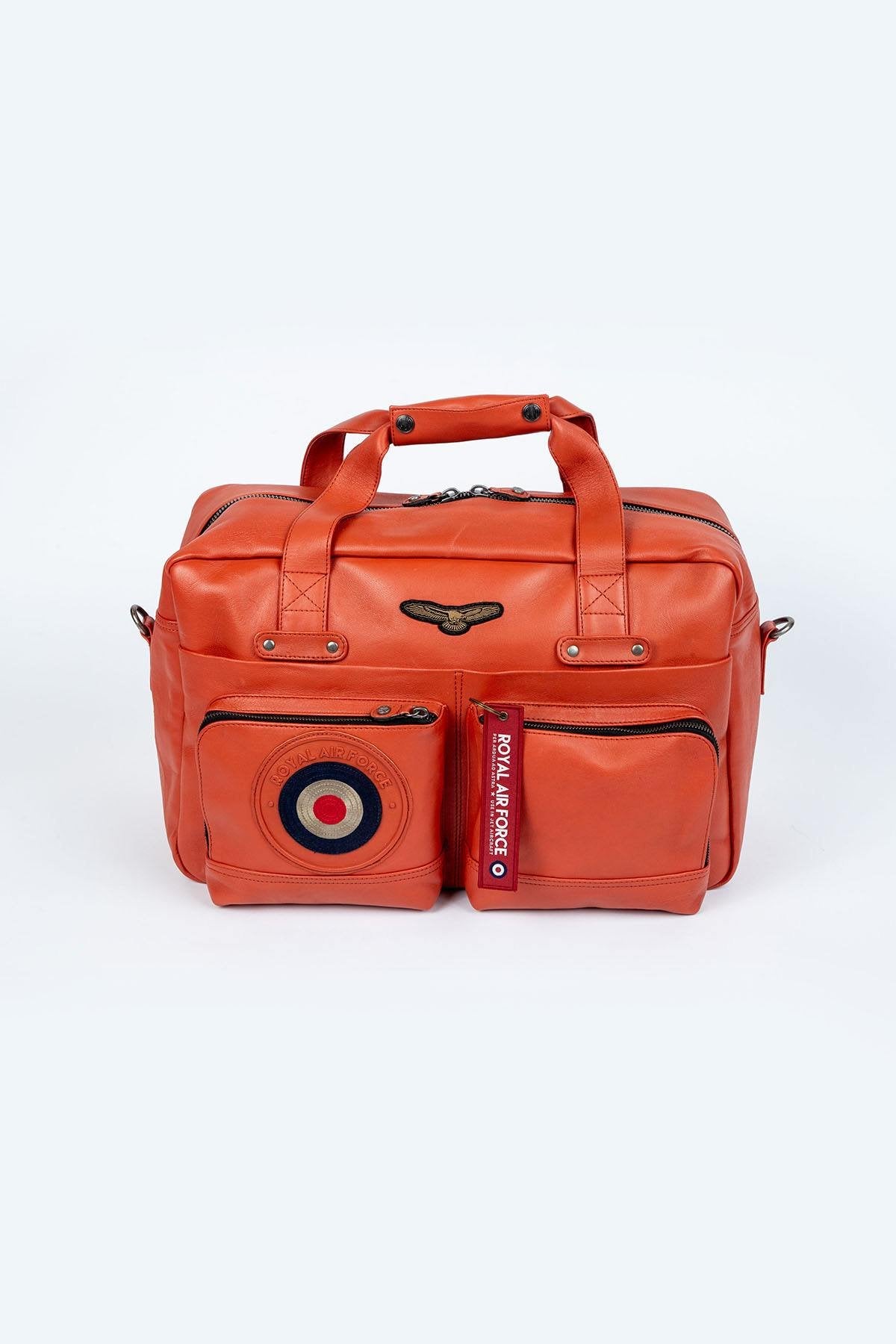 Royal Air Force orange leather travel bag - Image n°1