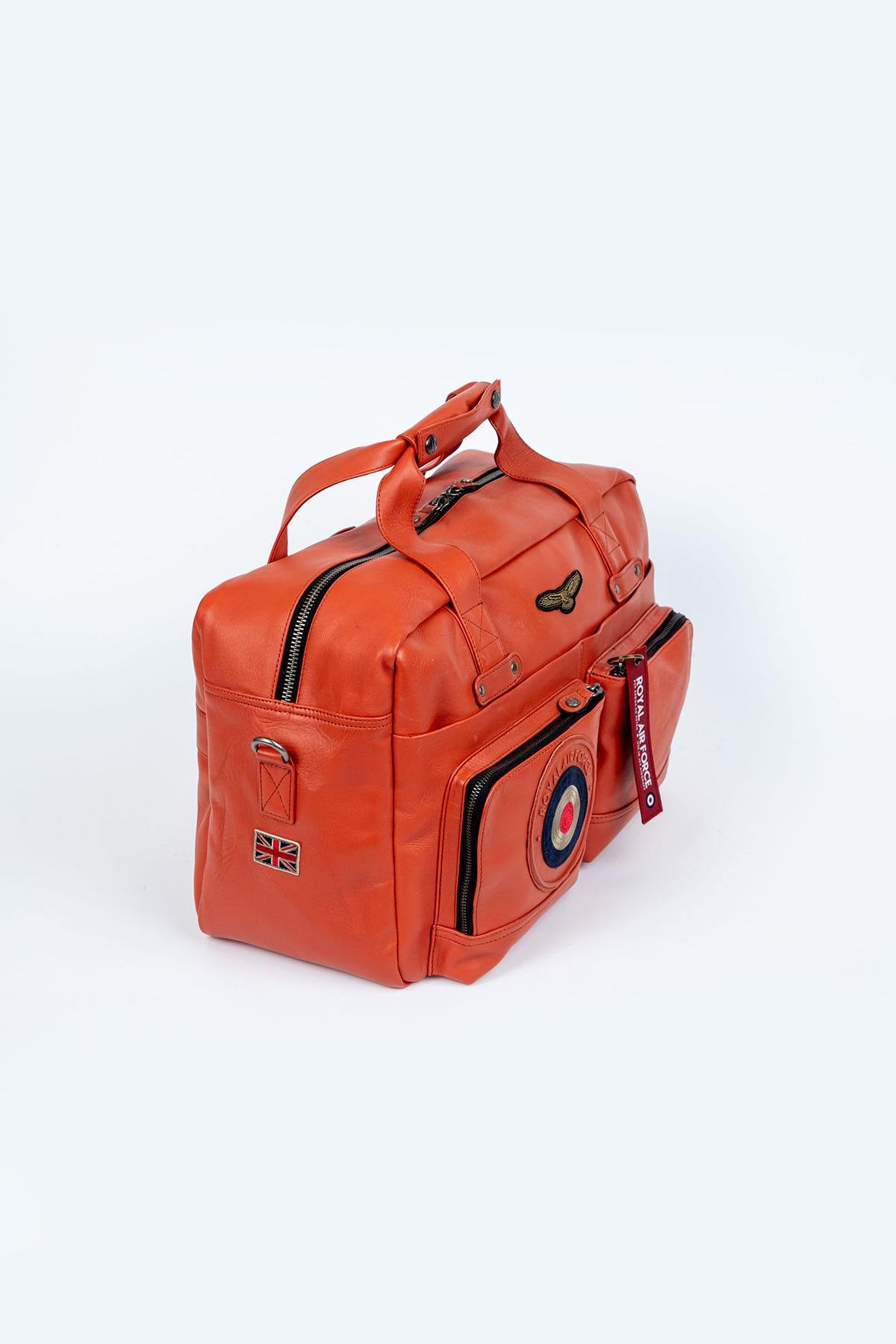 Royal Air Force orange leather travel bag - Image n°3