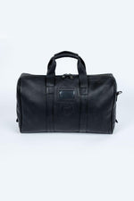 Black leather travel bag with aviation theme - Image n°3