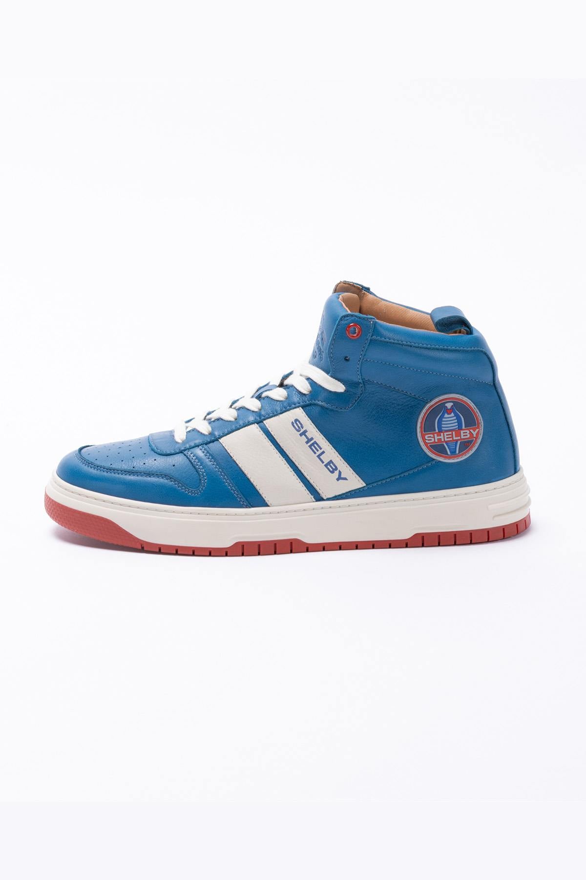 Shelby Blue Leather High Top Sneakers - Image n°4