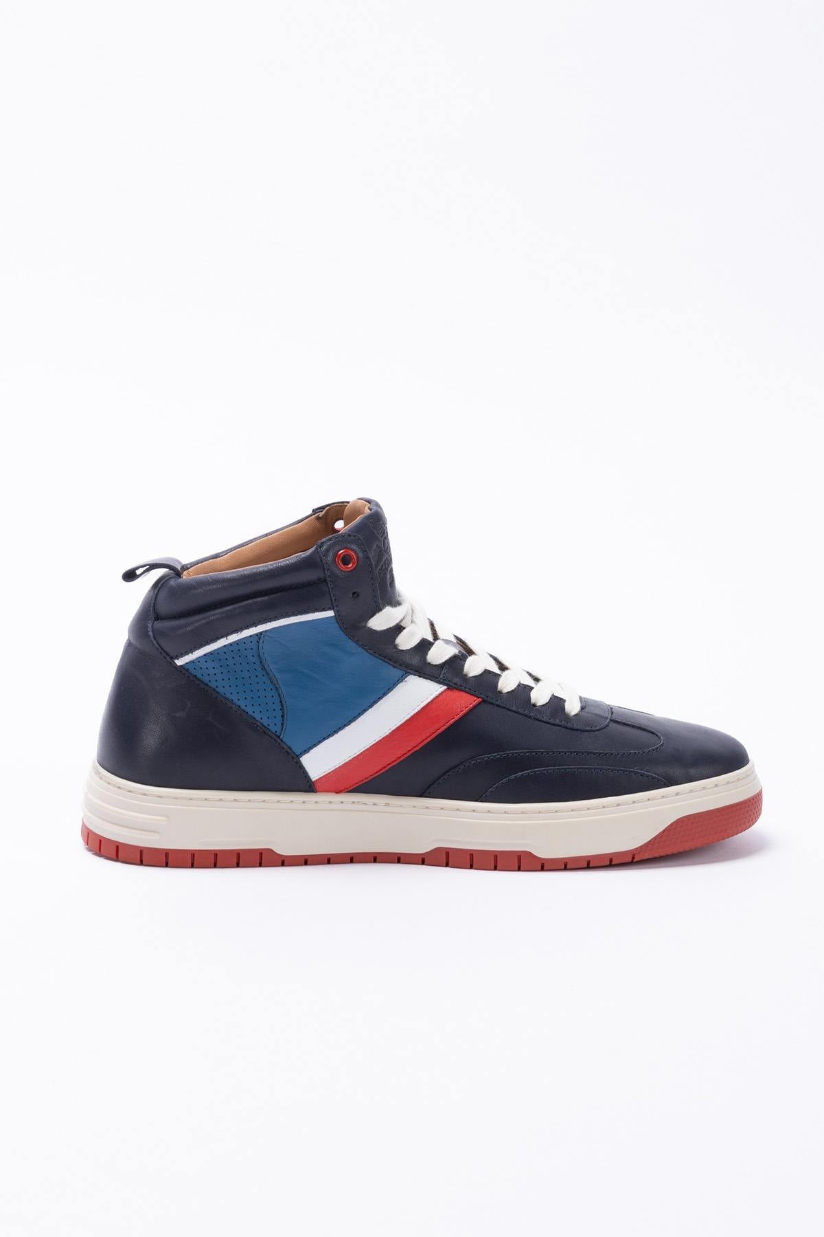 Alpine Navy Leather High-Top Sneakers - Image n°4