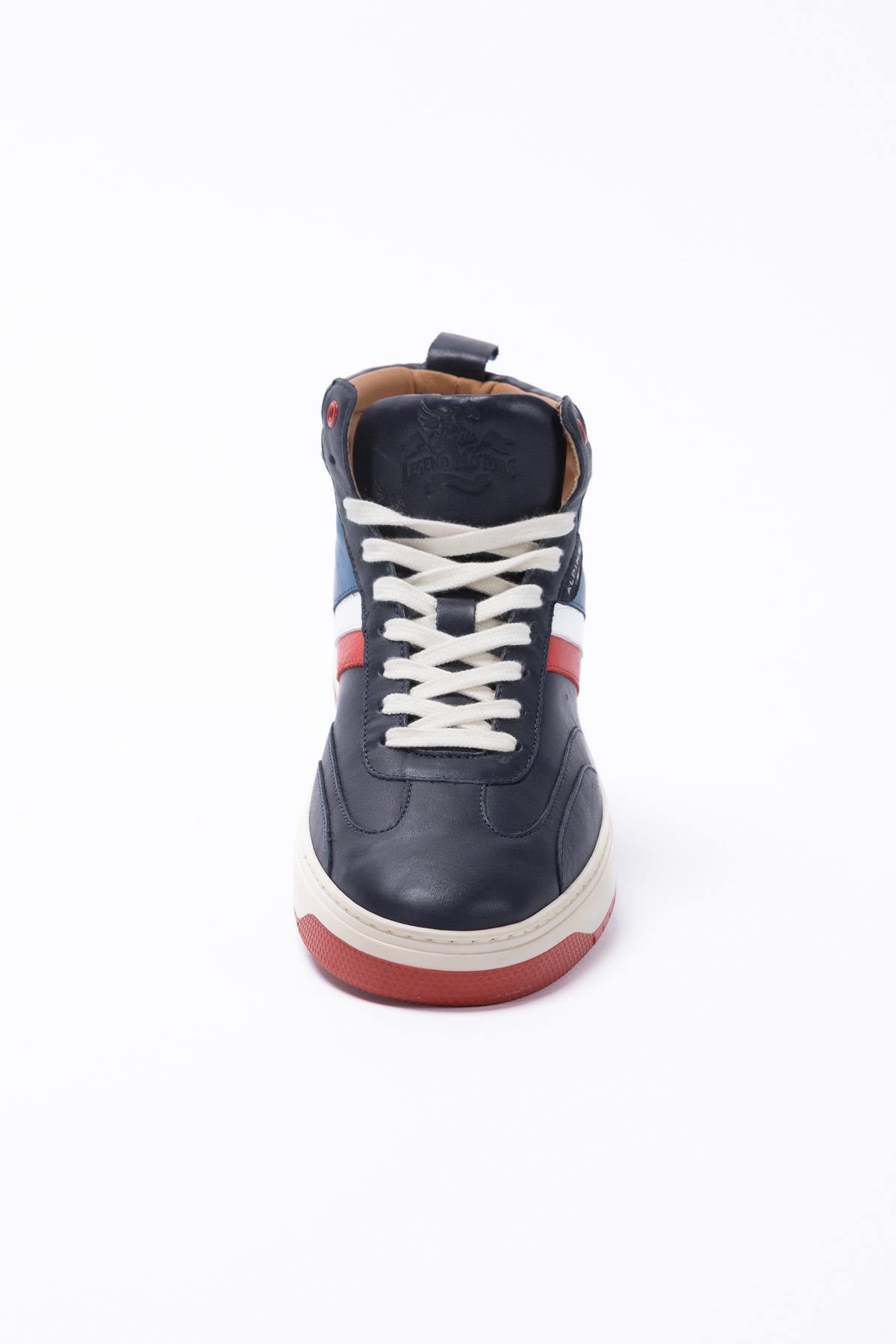Alpine Navy Leather High-Top Sneakers - Image n°6