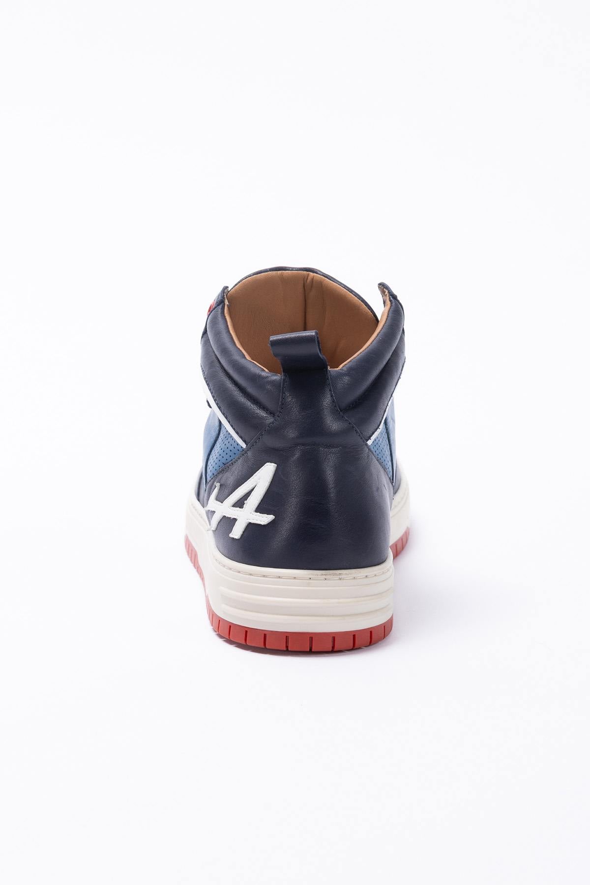 Alpine Navy Leather High-Top Sneakers - Image n°7