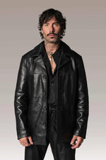 Stylish and sturdy black leather jacket - Image n°1
