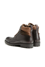 Chestnut and cognac leather lace-up boots - Image n°2