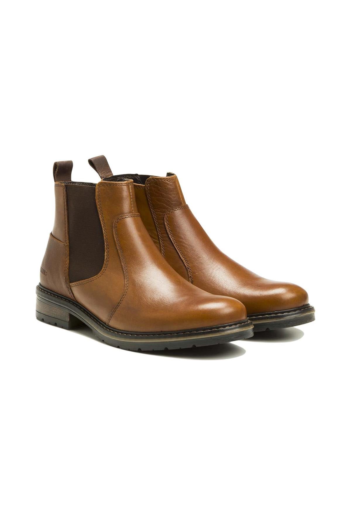 Cognac and brown leather chelsea boots - Image n°1