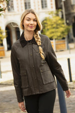 Maroon suede goat leather jacket with a flared cut and shirt collar. - Image n°8