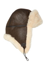 Double-sided brown sheepskin hat - Image n°4