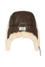 Double-sided brown sheepskin hat - Image n°2