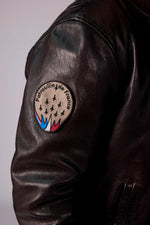 Dark brown leather bomber jacket from the Patrouille de France - Image n°2