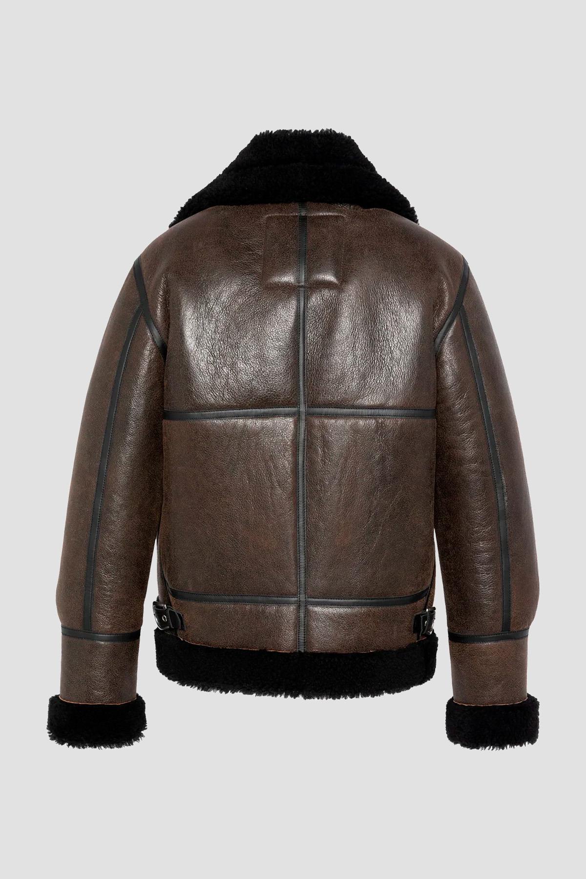 Schott's LC1259: black-and-brown shearling, vintage warmth for winter. - Image n°9