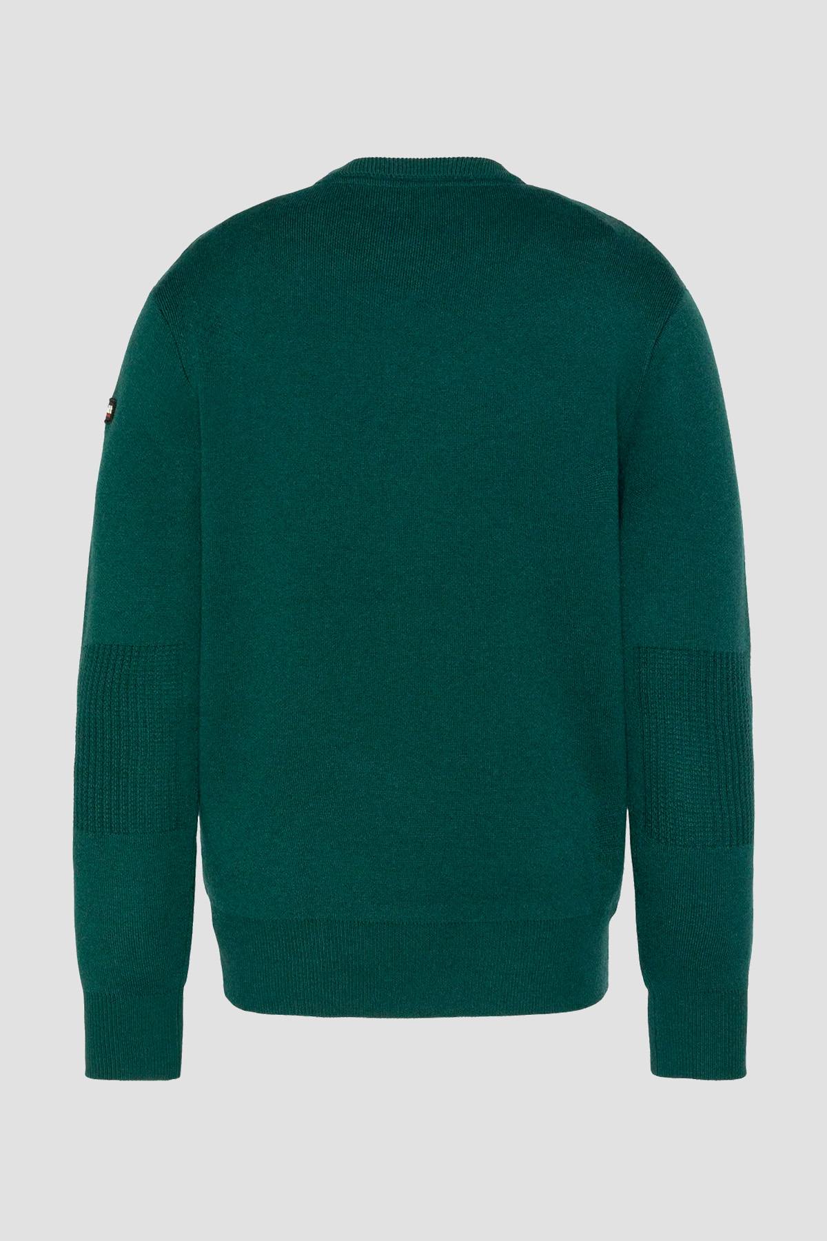Forest green crew neck sweater - Image n°2