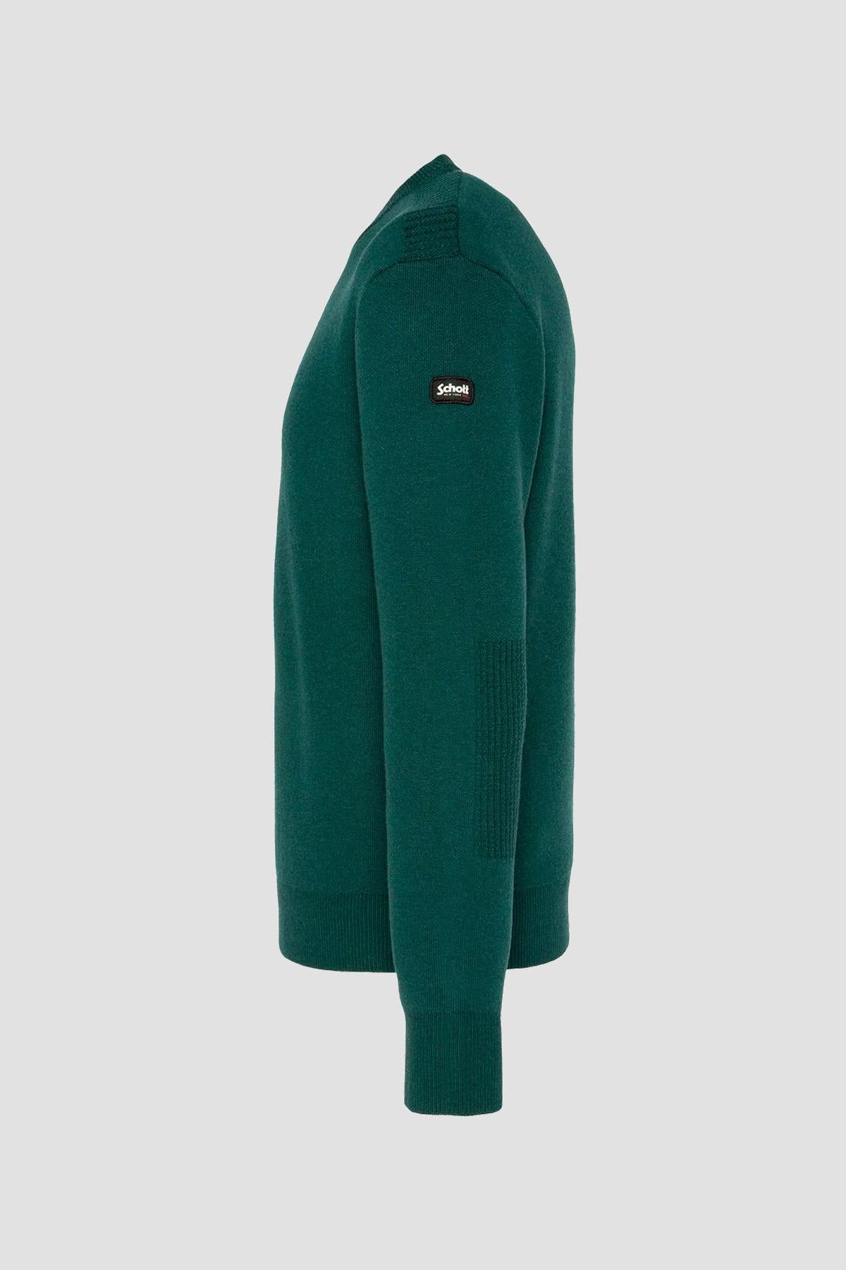 Forest green crew neck sweater - Image n°4