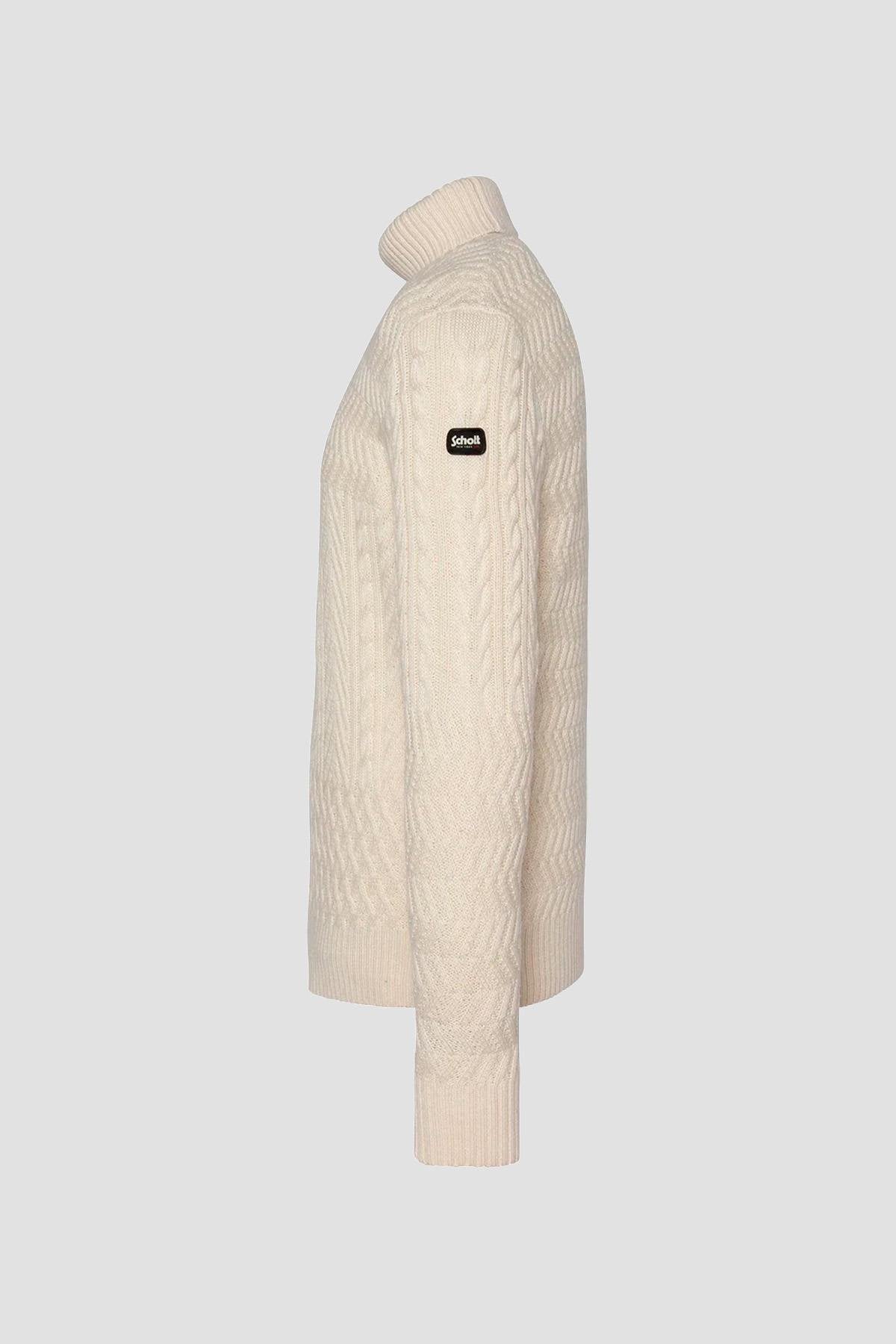 Off-white cable knit turtleneck sweater - Image n°3