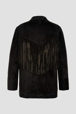 Black Western Suede Leather Jacket with Fringes - Image n°5