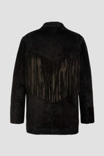 Black Western Suede Leather Jacket with Fringes - Image n°5