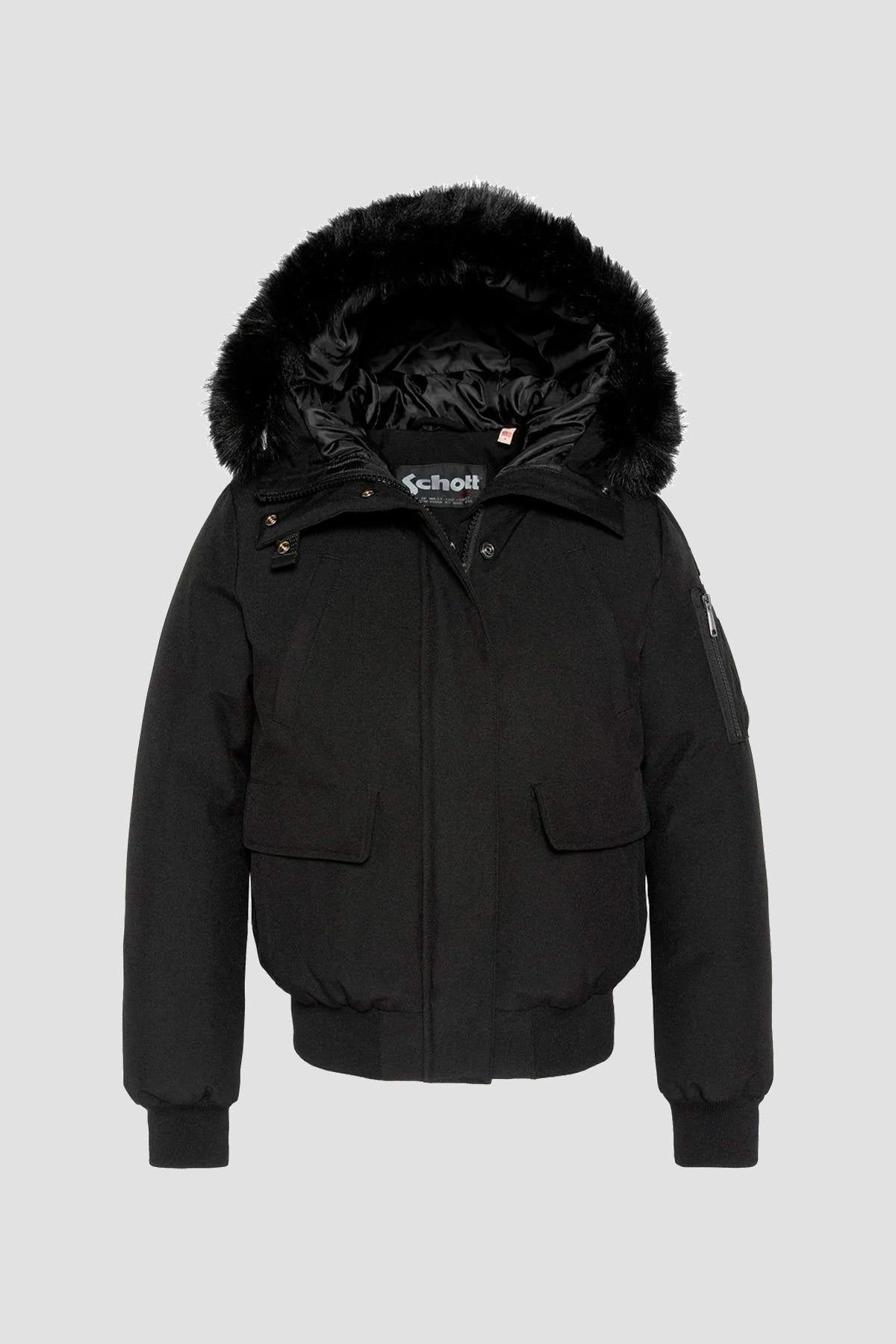Short black snorkel jacket with hood - Image n°7