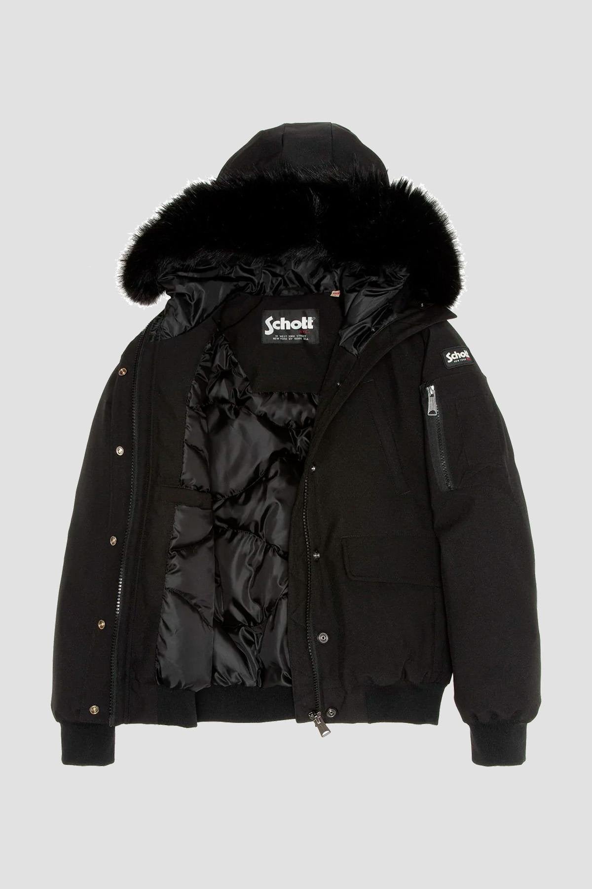 Short black snorkel jacket with hood - Image n°8