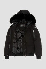 Short black snorkel jacket with hood - Image n°8