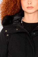 Short black snorkel jacket with hood - Image n°3