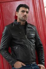 AC/DC Licensed Biker Collar Leather Jacket - Image n°6