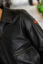 1950s-inspired black sheepskin jacket. Timeless design, regular fit. - Image n°2
