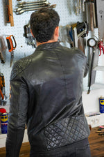 Leather jacket with racer-style patches - Image n°3