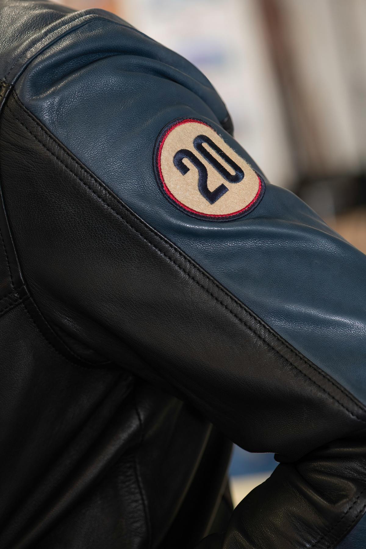 ELLIS2 BLACK: black sheep leather jacket with a motorbike collar. - Image n°2