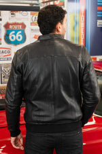 Black leather jacket with 24h du Mans patches - Image n°3